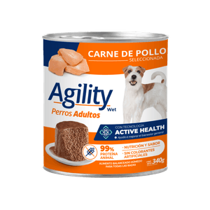 Agility Adulto Dog lata Pollo x 340 grs.