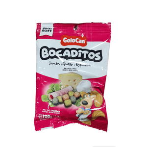 Bocaditos golocan x 100 gr  sabor jamon,queso,espinaca